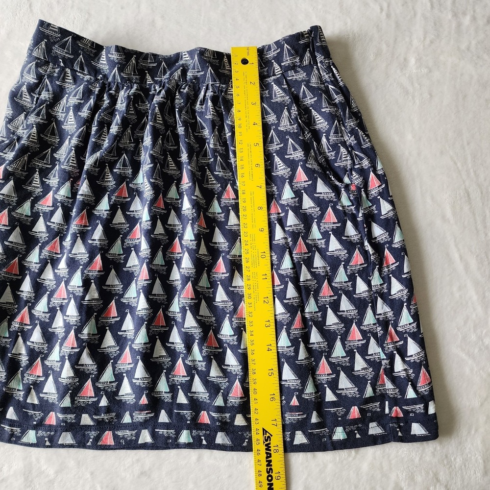 Promod Sail Boat Skirt Womens Medium Boating Yacht Ocean Pleated Skater‎ Casual - Picture 7 of 13